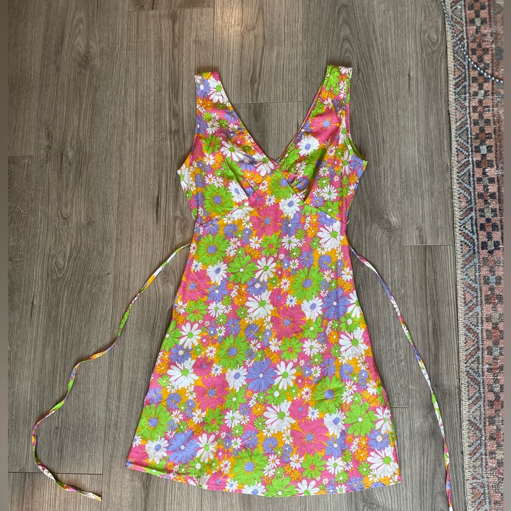 70s Retro Floral Peppermayo Mini Dress